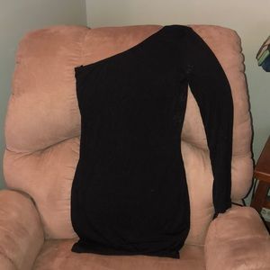 One sleeve Bodycon Black Dress